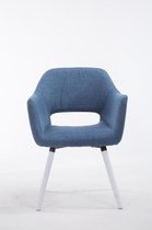 CLP Auckland Eetkamerstoel - Stof wit blauw