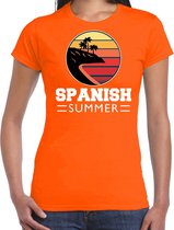 Spaanse zomer t-shirt / shirt Spanish summer voor dames - oranje - beach party outfit / kleding / strand feest shirt L
