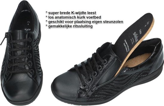 Solidus -Dames - zwart - sneakers - maat 36 | bol.com