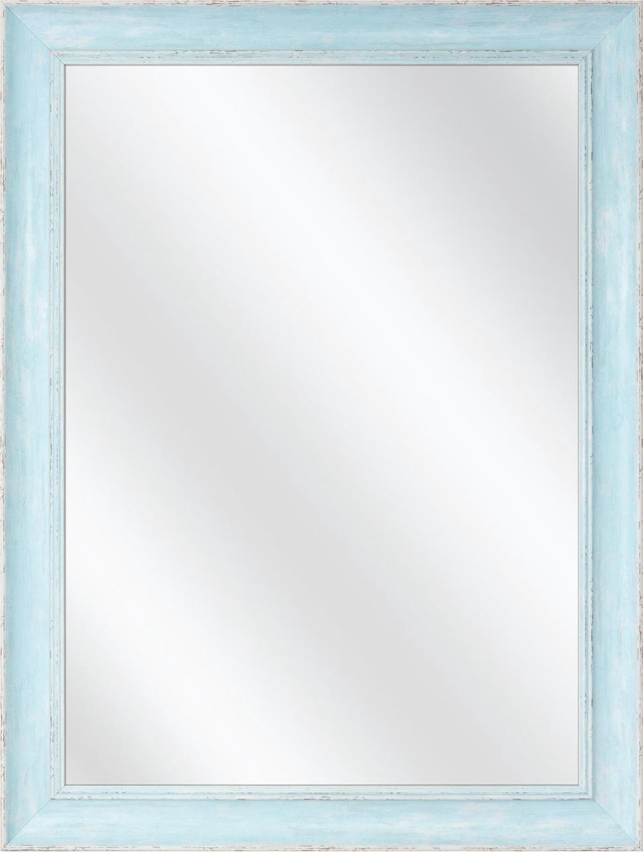 Spiegel met Lijst - Pastel Blauw - 31 x 31 cm - Sierlijk