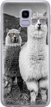 Samsung J6 (2018) hoesje siliconen - Lama cool hipster | Samsung Galaxy J6 (2018) case | grijs | TPU backcover transparant