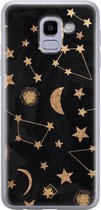 Samsung J6 (2018) hoesje siliconen - Counting the stars | Samsung Galaxy J6 (2018) case | zwart | TPU backcover transparant