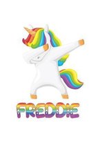 freddie: freddie 6x9 Journal Notebook Dabbing Unicorn Rainbow