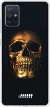 Samsung Galaxy A71 Hoesje Transparant TPU Case - Gold Skull #ffffff