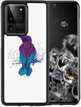 Telefoonhoesje met Naam Geschikt voor Samsung Galaxy S20 Ultra Back Case Siliconen Hoesje met Zwarte rand Merel