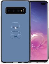 Étui pour téléphone Samsung Galaxy S10 + Étui en silicone TPU avec bord noir Bébé Rhino