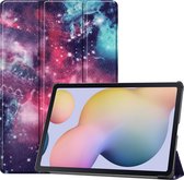Tablet hoes geschikt voor Samsung Galaxy Tab S7 Plus (2020) - Tri-Fold Book Case - Galaxy
