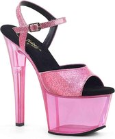Pleaser - SKY-308N Sandaal met enkelband, Paaldans schoenen - Paaldans schoenen - 44 Shoes - Zwart