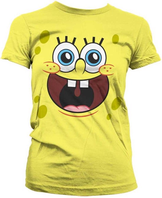 SpongeBob SquarePants Dames Tshirt Sponge Happy Face Geel