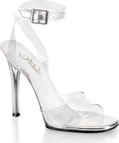 Fabulicious Sandaal met enkelband -39 Shoes- GALA-06 US 9 Transparant/Zilverkleurig