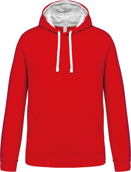 Sweatshirt Homme XXL Kariban Manche longue Rouge / White 80% Katoen, 20% Polyester