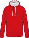 Sweatshirt Homme XXL Kariban Manche longue Rouge / White 80% Katoen, 20% Polyester