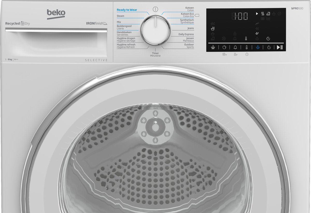 Beko Aantal Programma’s x 15, 9kg, 64 dB, Wit, Warmtepomp thumbnail 5