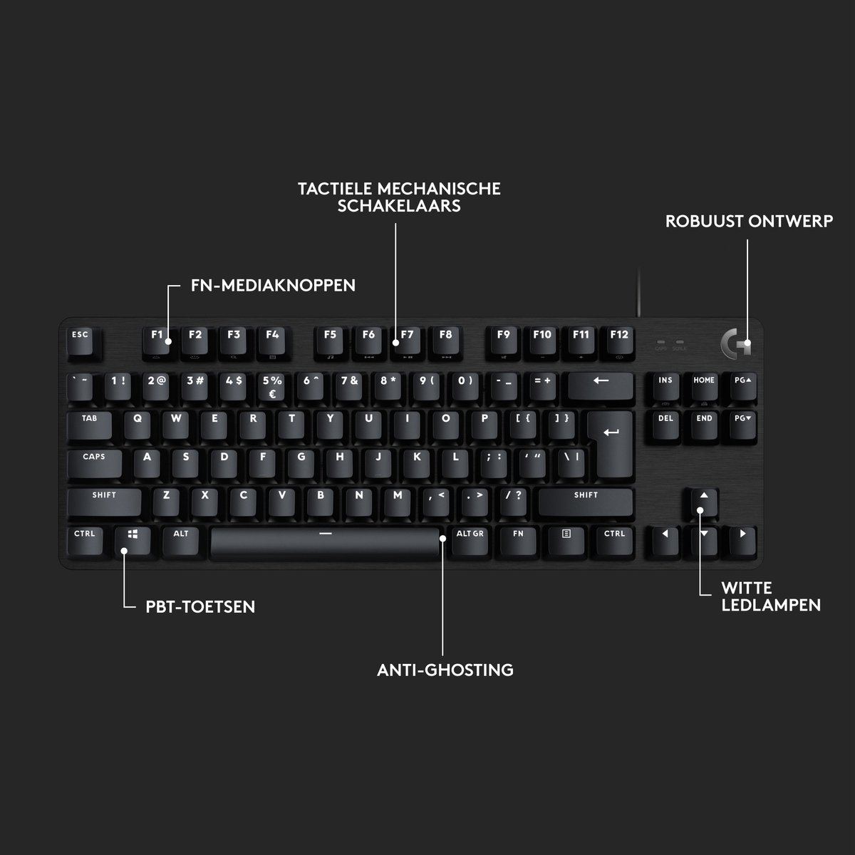 Logitech G413 TKL SE - Mechanisch Gaming Toetsenbord thumbnail 3