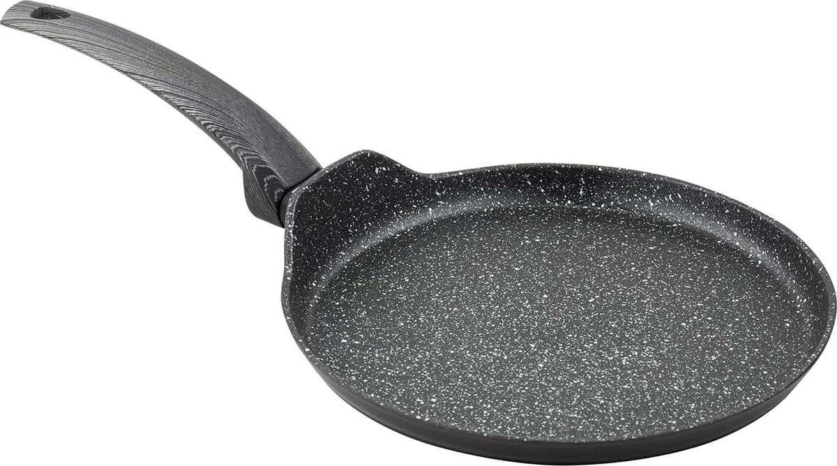 Aluminium Koekenpan 25 cm Diameter Inductiepan - Anti-aanbaklaag - Crepepan - Inductiekookplaat Gasfornuis Elektrische Kookplaat - Zwart Poffertjes pan
