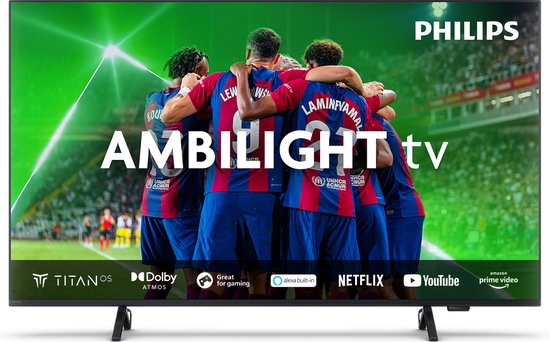 Téléviseur Philips Ambilight 55" 4K UHD – Pixel Precise, Dolby Atmos, TITAN OS, Compatible Alexa/Google