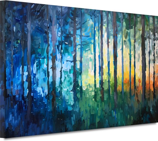 Portrait de forêt - Décoration murale Nature - Tableaux sur toile Lumière - Décoration murale moderne - Toile - Toile décoration chambre 70x50 cm