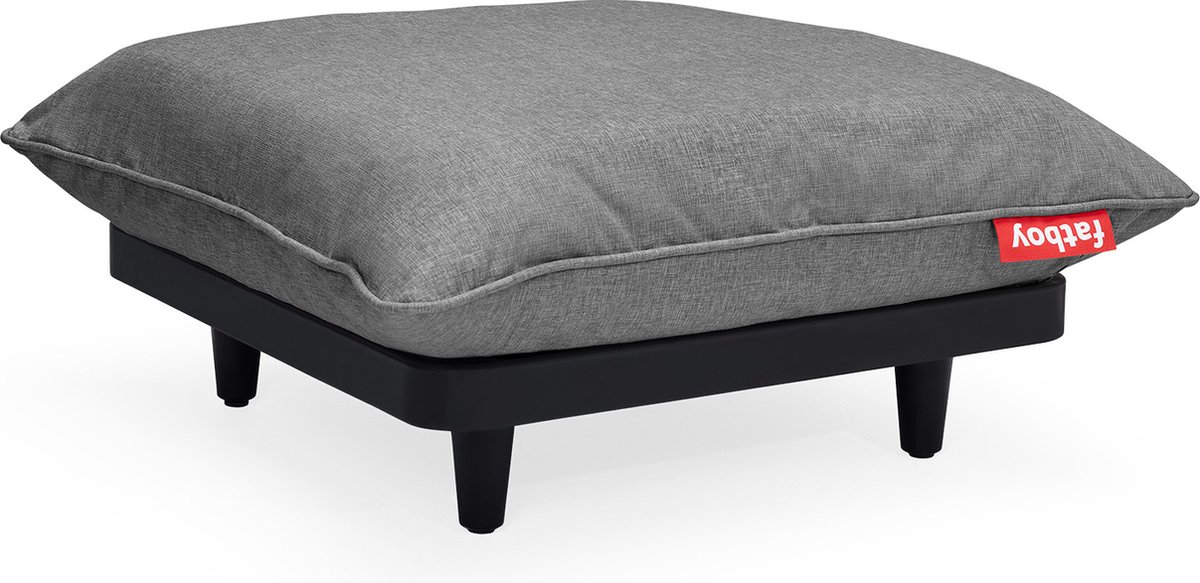 Grijze ronde poef met modern design, Fatboy Paletti Hocker Rock Grey.