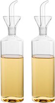 Bouteilles d'huile de 500 ml avec bec verseur et entonnoir – Set de 2 bouteilles en verre pour vinaigre et huile d'olive dans la Kitchen