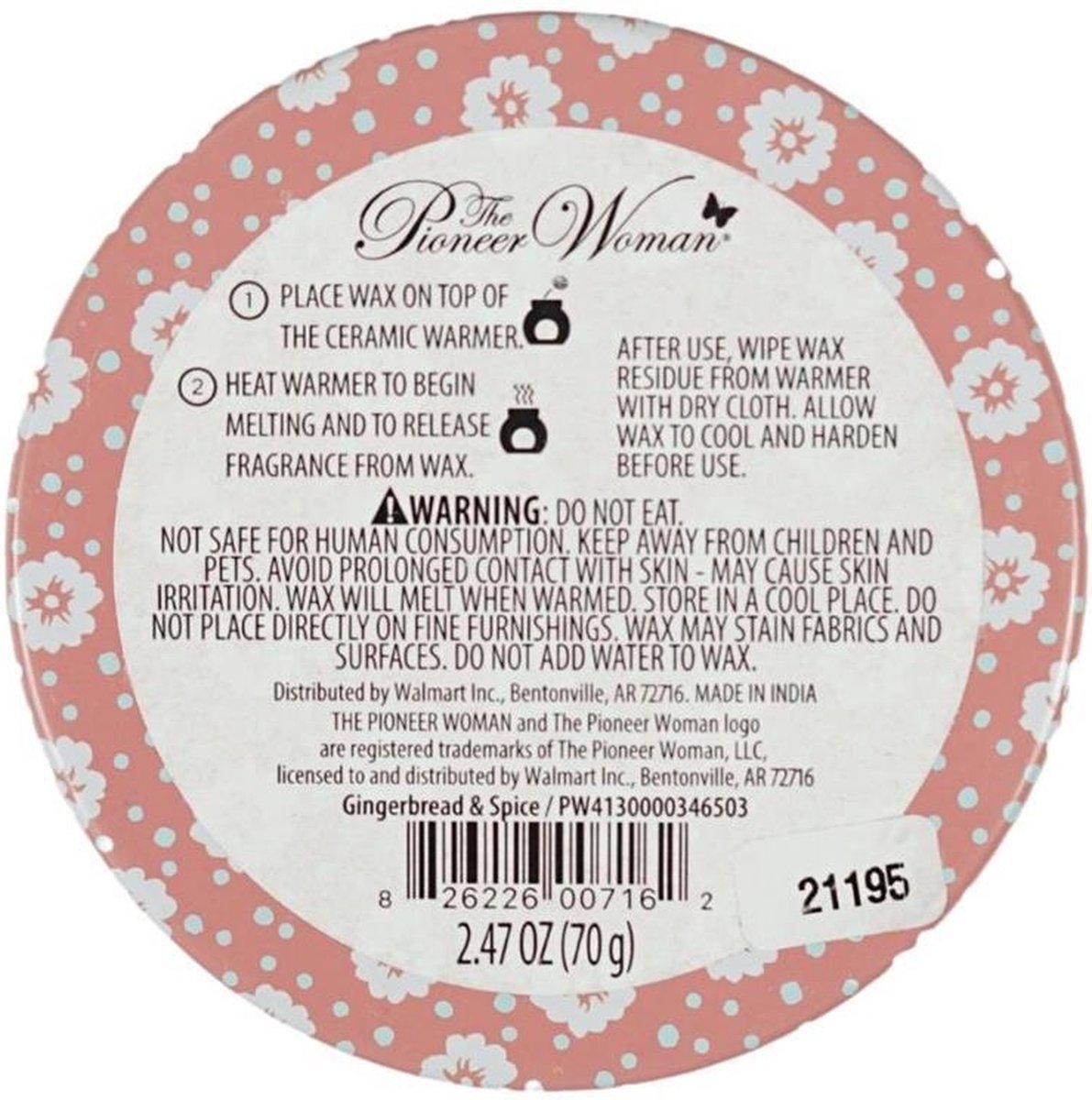 The Pioneer Woman Waxmelts - Eucalyptus & orange zest - 10 stuks In Vintage opbergblikje Blauw