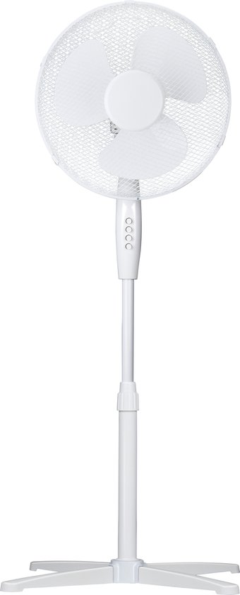 Lifetime Air statiefventilator wit 40 cm, 3 snelheden, kantelbaar, oscillerend, hoogte 102,5-125 cm, 59 dB