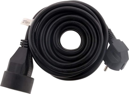 Verlengkabel 16 A, 3 G 2,5 mm² met verend klapdeksel 10 meter, zwart Verlengkabel 16 A, 3 G 2,5 mm² met verend klapdeksel 10 meter, zwart