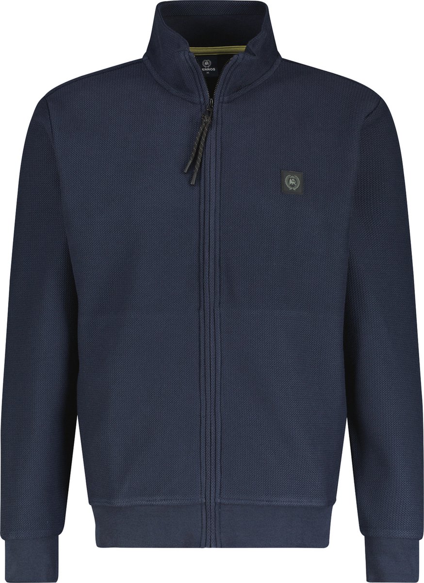 Lerros Vest Gestructureerd Sweat Jack 2484532 485 Classic Navy Mannen Maat - L