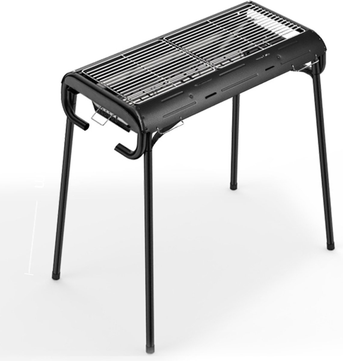 Mini BBQ Grill Draagbaar Kleine Vouwgrill Roestvrij Staal Barbecue Picknick Grill Draagbare Houtskoolgrill In Gespoten Ijzer Voor Camping BBQ, Barbecue, Feest, Familie Vakantie, Zwart (Size : L(Large