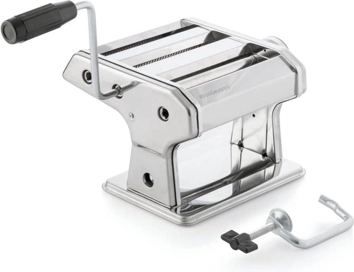 Handmatige Pasta Maker 3-in-1 Snijwalsen Spaghetti Tagliatelle Lasagne 8 Niveaus Pasta Dikte Multifunctioneel Kneedt Snijdt Zilverachtig Receptenboek