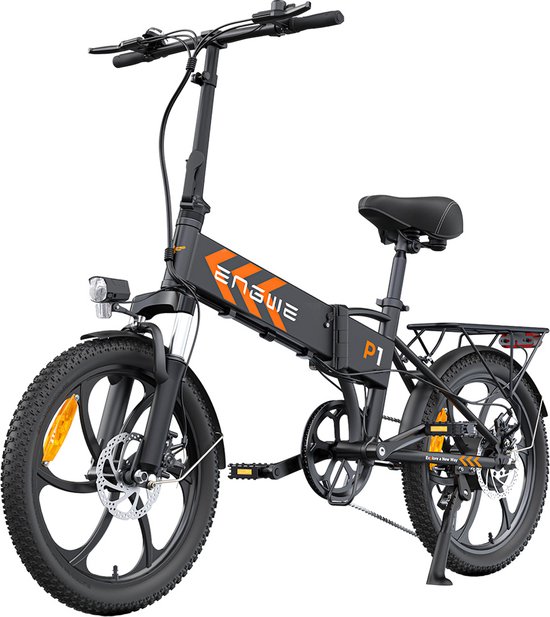 ENGWE P1 Opvouwbare elektrische fiets 20 inch banden 250W borstelloze motor 36V 13Ah accu 25 km/u maximale snelheid-Zwart