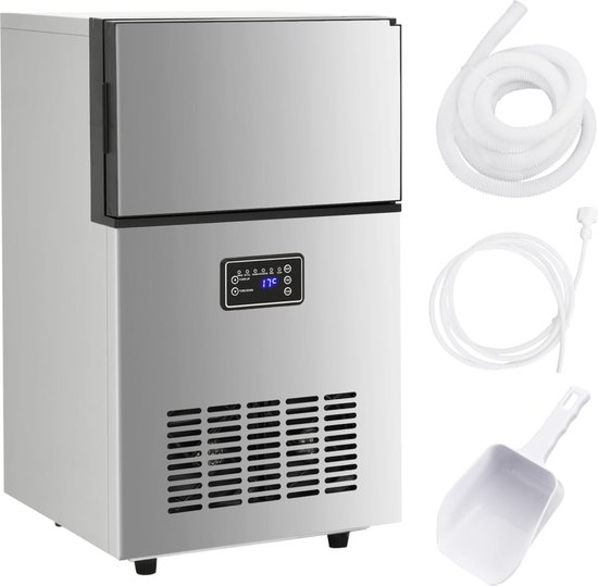 vidaXL IJsblokjesmachine 45 kg / 24 u zilverkleurig van Merkloos — afbeelding 2