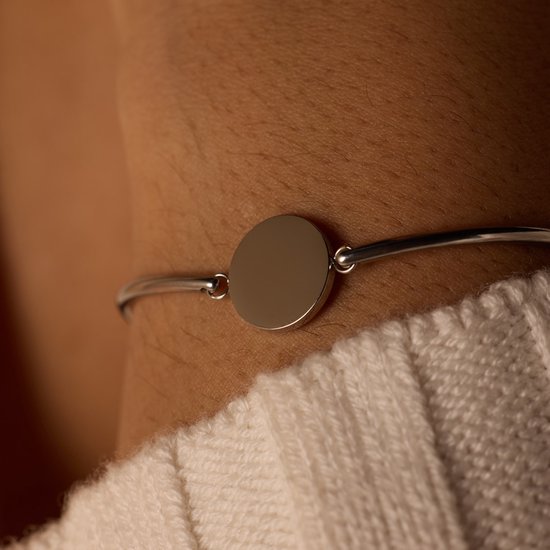 Lucardi Dames Armband met letter - M - Staal