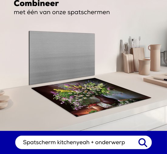 KitchenYeah® Protection plaque induction 60x52 cm - Nature morte - Bouquet - Fleurs - Protege plaque de cuisson - Couvre plaque induction - Protecteur d'induction - Cuisine