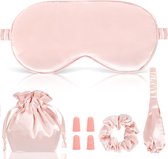 Slaapmasker voor dames - Zijden slaapmasker voor vrouwen - Reizen en overnachtingsfeest accessoires (roze)