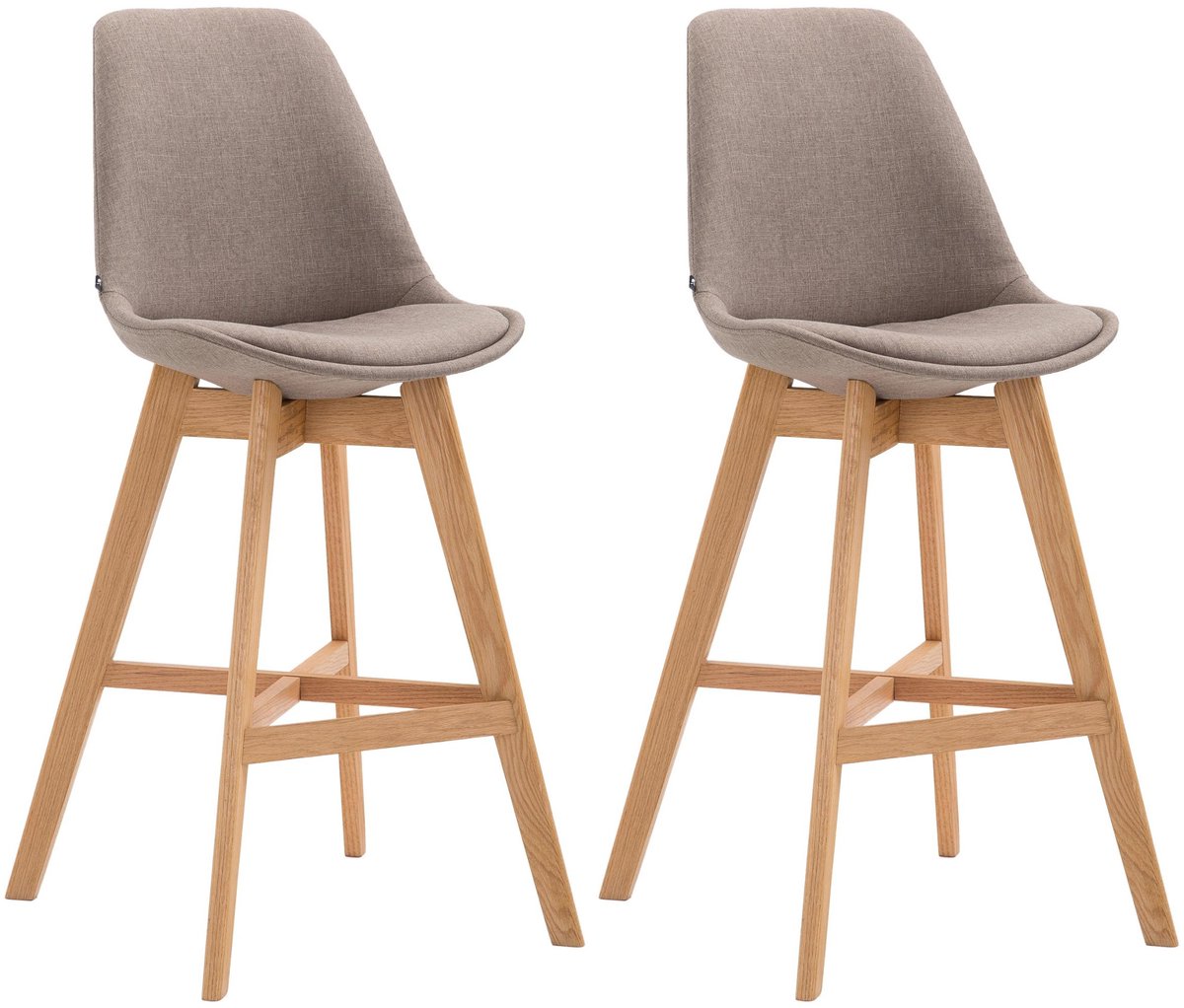 CLP Cannes Set van 2 barkrukken - Stof taupe natura