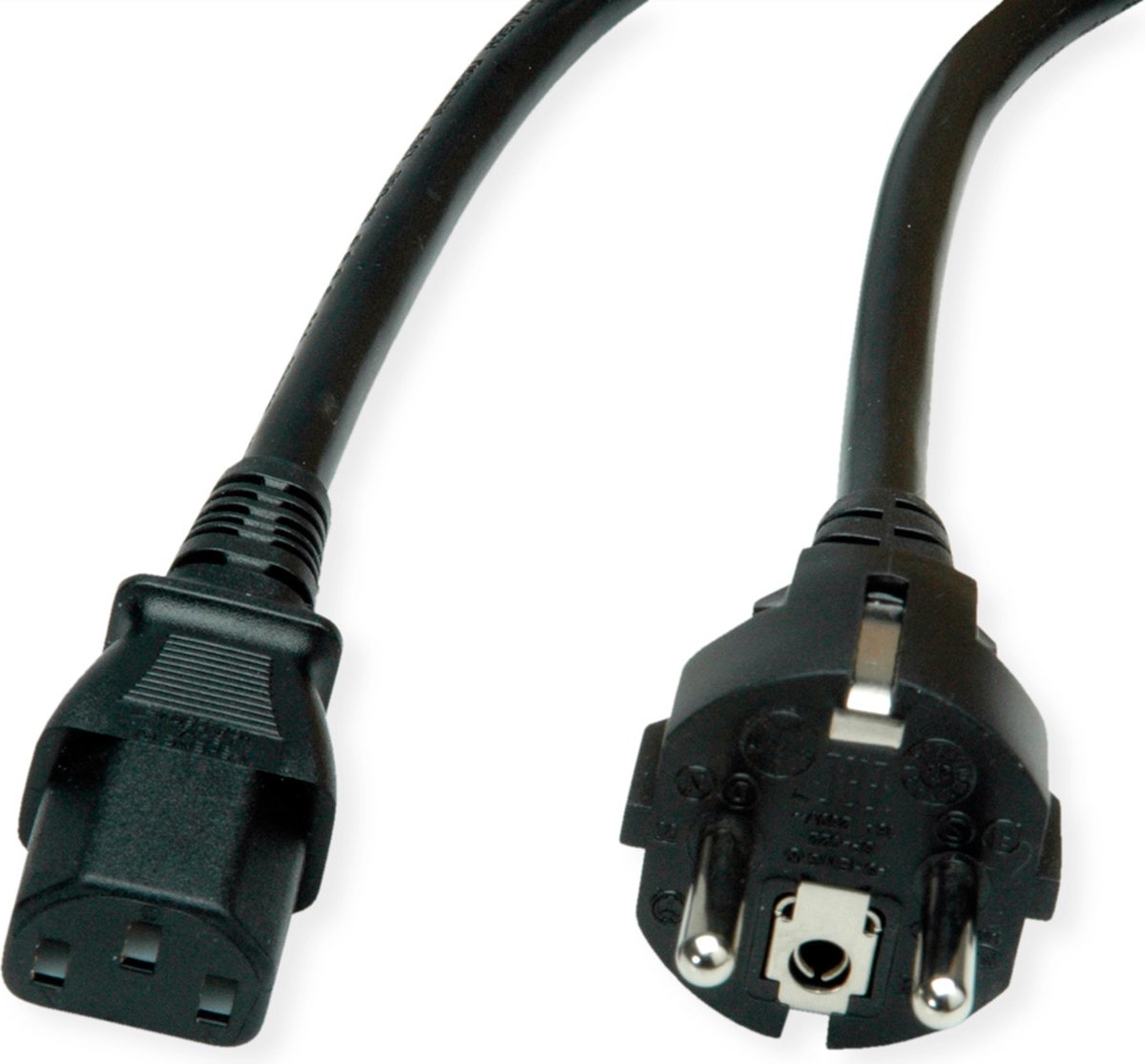 VALUE stroomkabel, recht IEC-Female, zwart, 1,8 m