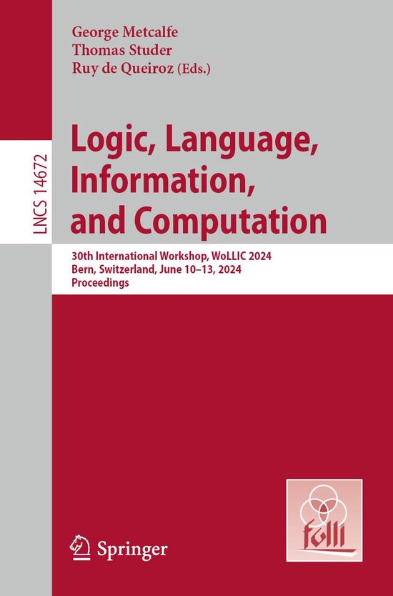 Springer Nature Proceedings Computer Science - Logic, Langua ... - cover