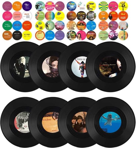 Vinylplaten Op Een Gekleurde Pastelkleurachtergrond Retro Muzikale Attributen Van De Jaren '80