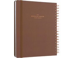 XL Agenda 2023 2024 Brownie Flavor - Weekagenda 17 Maanden - Kokonote - Weekplanner voor Familie en Werk - Luxe Bruine Uitvoering Planner