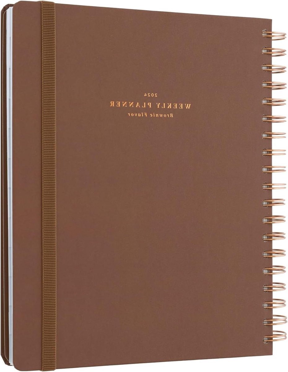 XL Agenda 2023 2024 Brownie Flavor - Weekagenda 17 Maanden - Kokonote - Weekplanner voor Familie en Werk - Luxe Bruine Uitvoering Planner