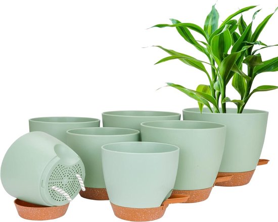 Lot De 2 Pots De Plantes 30.5cm, Pots Pour Plantes D'intérieur Avec Trous De Drainage Et Base Amovible Soucoupe Decorative Moderne Pour Jardinieres Dexterieur Vert 305cm 88693325