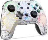 Bol.com Ntech Switch Controller - Geschikt voor Switch Pro Controller/Switch/Lite/OLED met Cool RGB Crack Wit - Gaming Accesoire... aanbieding