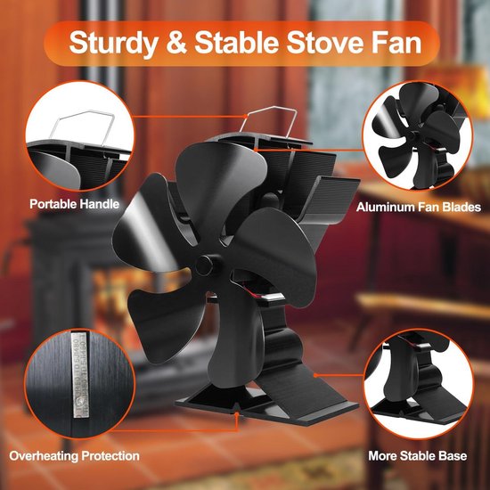Wood Stove Fan Log Burner Fan Houtbrander Fireplace Fan Big 6