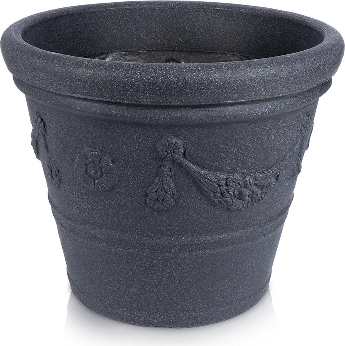 Pot De Fleurs Plastique Résistant Hiver Ø33cm Anthracite - Design Moderne Et Durable
