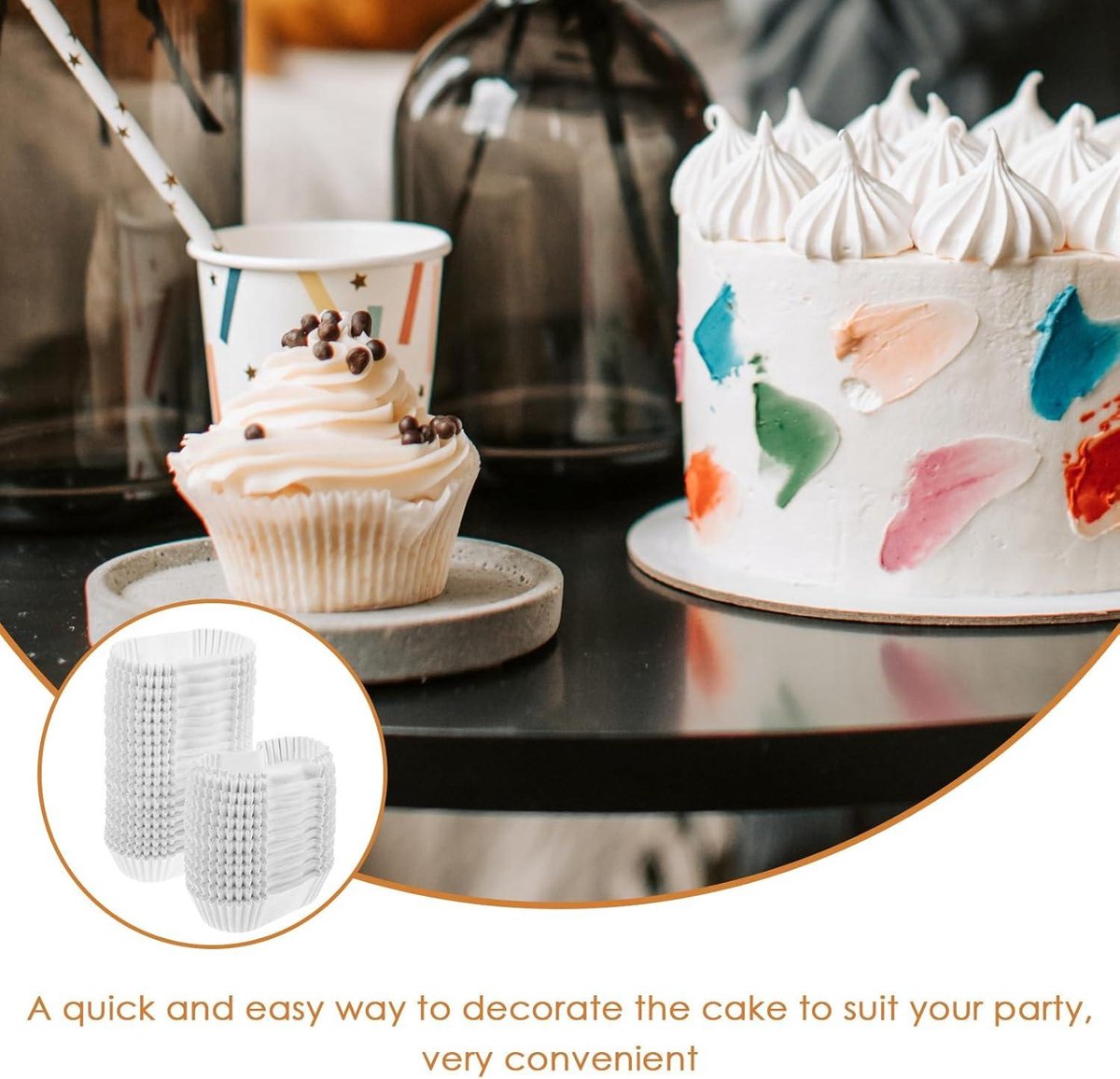 Cupcake wikkelpapier, 150 stuks muffinvormpjes, muffinvormpjes papier, mini muffin papiervormpjes cupcakevormpjes muffins papiervormpjes, voor verjaardagen, bruiloften en feesten (roze, rood, geel