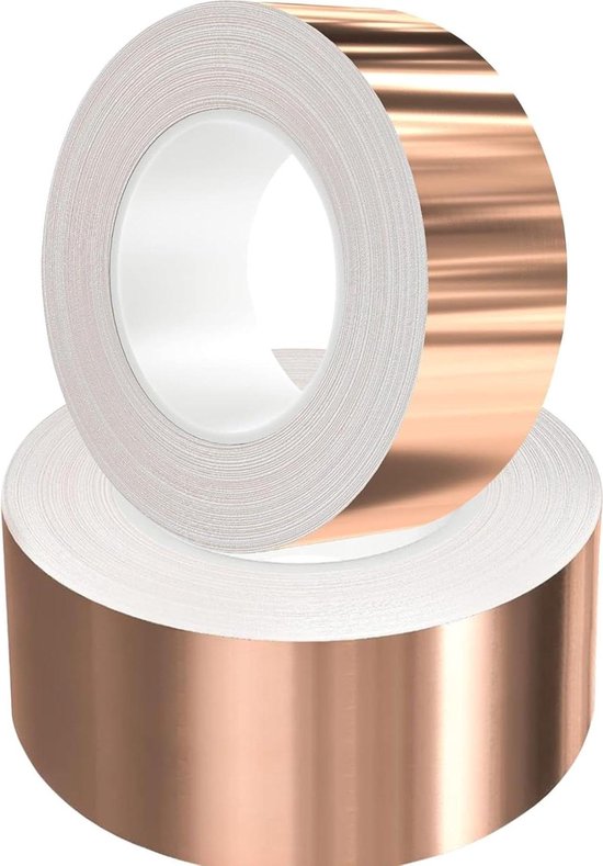 OLYCRAFT 26mm Brede 20m Faraday Doek Tape Dubbele Geleidende Rf Stof Tape Hoge Afscherming Geleidende Tape Sliver Stof Plakband Roll voor Signaalblokkering EMI Afscherming Draad Harness Wrap