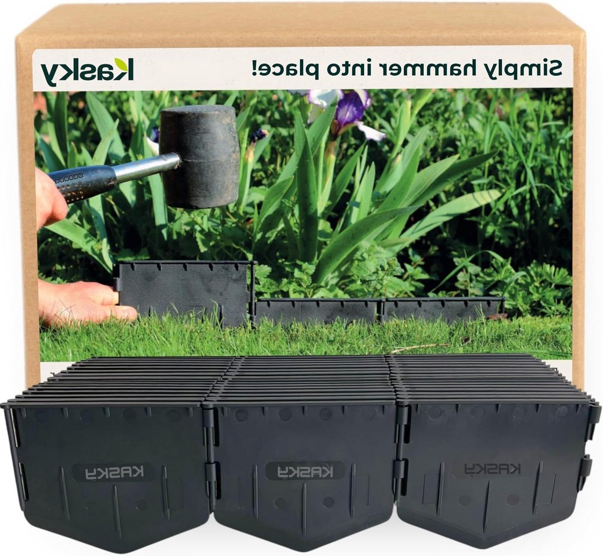 Eenvoudig te installeren kunststof gazonranden - Geen graven vereist - Stevige en flexibele borderranden - Gerecycled kunststof - 107 m