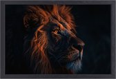 Leeuw schilderijen - Dieren schilderijen - Canvas schilderijen Manen - Landelijk schilderij - Schilderijen canvas met baklijst - Wanddecoratie canvas met baklijst 70x50 cm