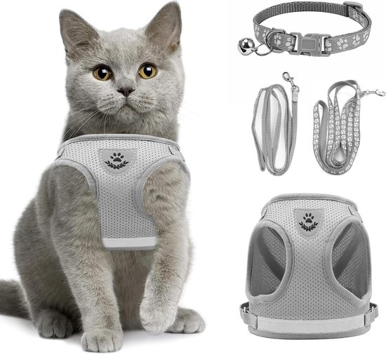 Trixie Kattentuig Met Riem - Kattenharnas - Multi-Color 27-45x1x120 Cm - Noorse Boskat - Pets Place