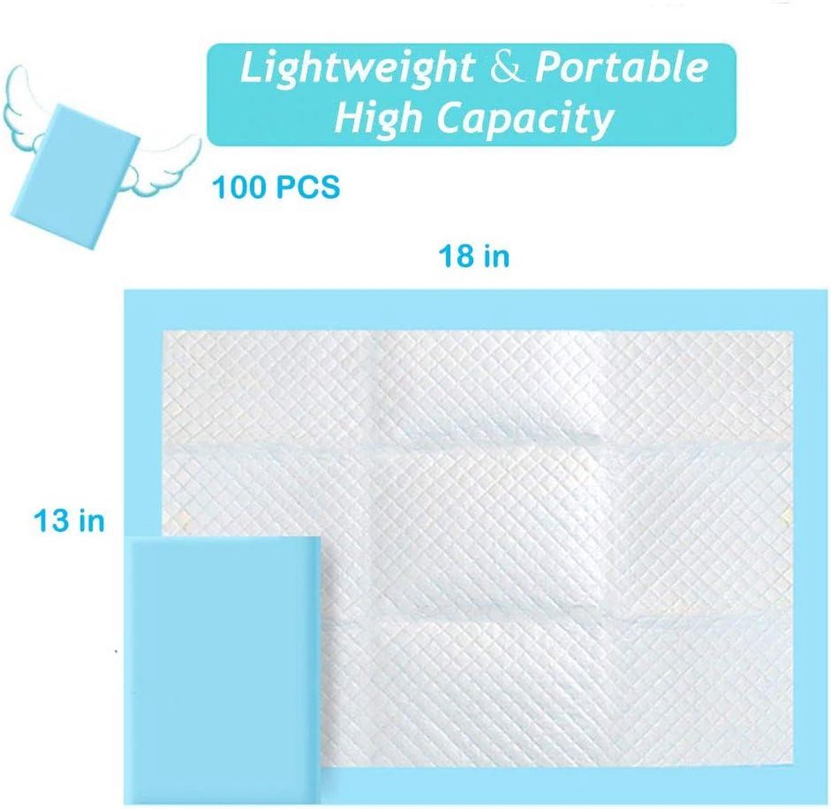Baby Disposable Underpad 100 Count Incontinence Changing Pad Baby Diapers Newborn Pads Soft Breathable Waterproof Leak Proof Fast Absorb 13x18 Inch